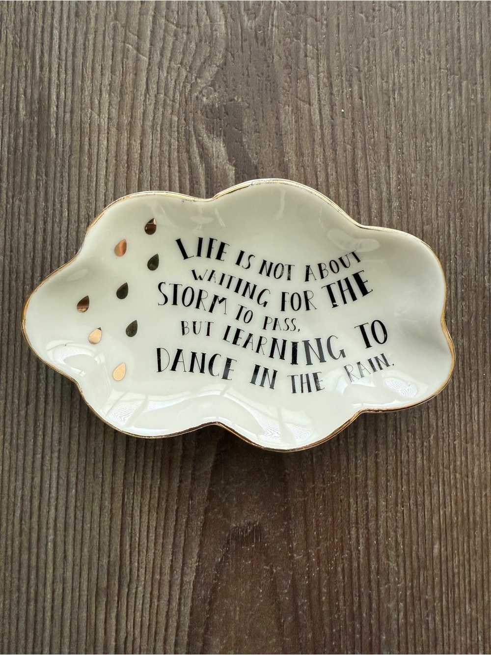 Inspirational Cloud Trinket Dish - Gold Accent, Unbranded